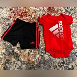 adidas Red and Black Kids Matching Set